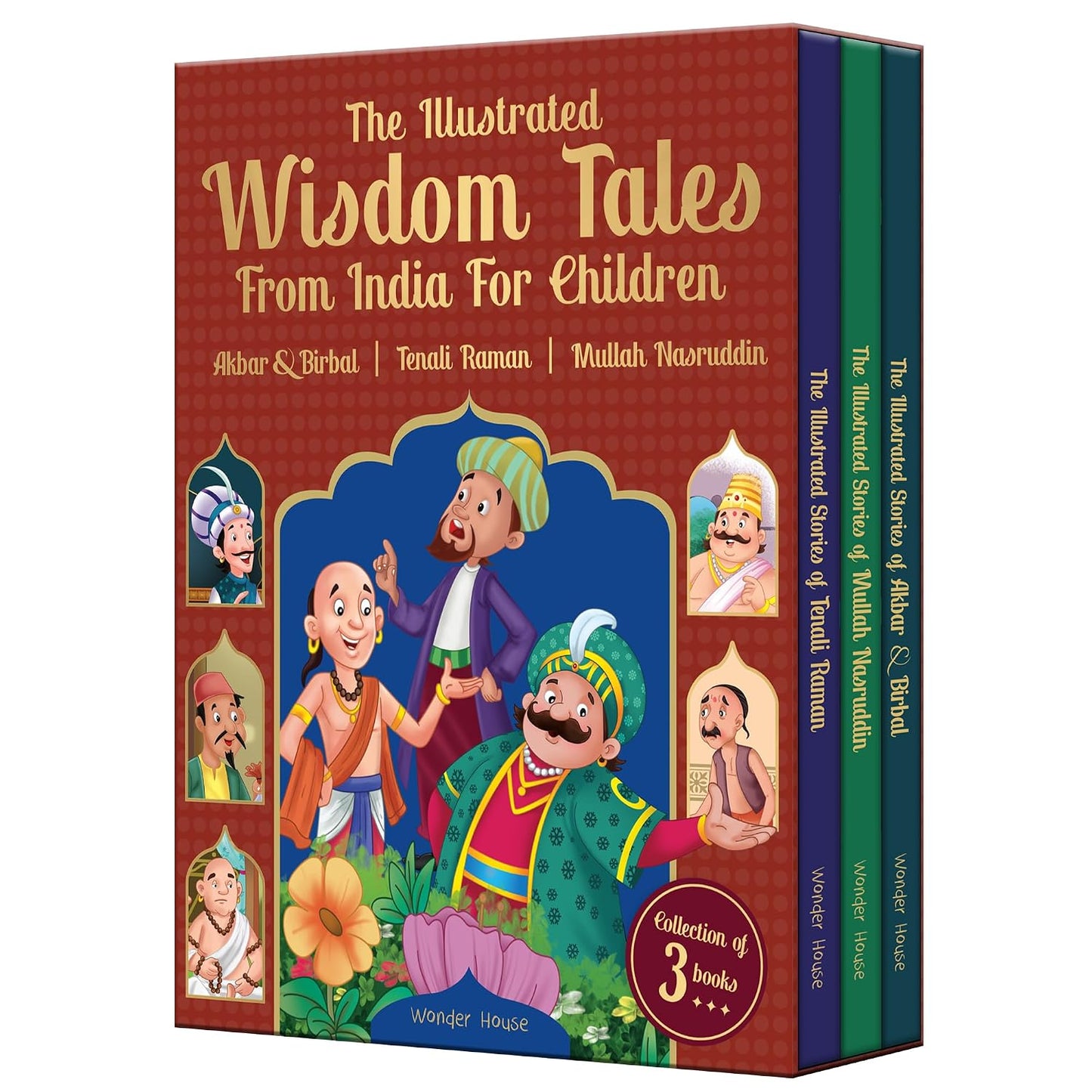 The Illustrated Wisdom Tales From India For Children (Boxed Set Of 3 Books)-Tenali Rama |Akbar And Birbal | Mulla Nasruddin Collection Of 3 Books (Illustrated Story Books)