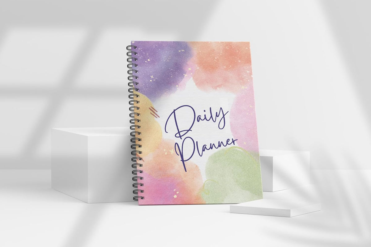 AccuPrints Daily Planner Undated, Schedule Your Day, Manage to-do List, Goals Tracker, Wellness Tracker - 3 Month Planners (Cloud Daily planner)