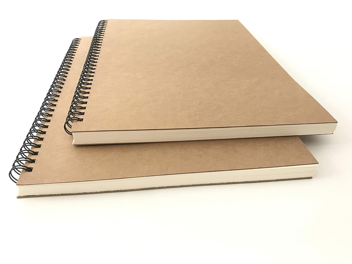 AccuPrints A5 (5.5x8.2 inch) Pack of 2 Craft Notebook, 80 leaf 160 Pages,Blank or Unruled | Travel Writing Notebook,Journal,Notepad,Sketchbook|For Students,Office College Spiral Diary